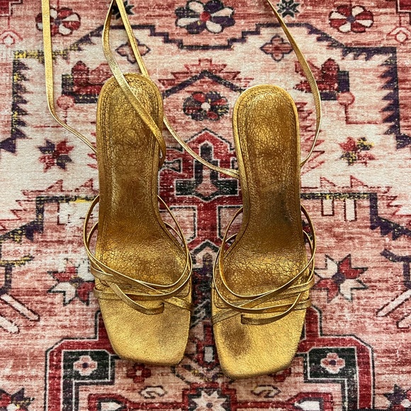 **Help looking for these** Zara lace up gold kitten heels - Picture 2 of 3